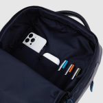 Piquadro Zaino blu in pelle porta PC 14" con porta iPadlue Square