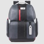 Piquadro Zaino grigio in pelle porta pc 15,6" personalizzabile Urban