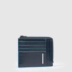 Piquadro Portafogli portacarte uomo blu in pelle Blue Square
