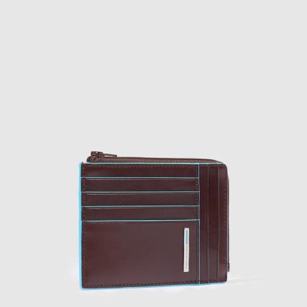 Piquadro Portafogli portacarte uomo mogano in pelle Blue Square