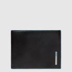 Piquadro Portafogli uomo nero in pelle con portamonete Blue Square