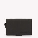 Piquadro Portacarte nero in metallo e pelle Black Square