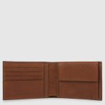 Piquadro Portafogli uomo cuoio in pelle con portamonete Black Square