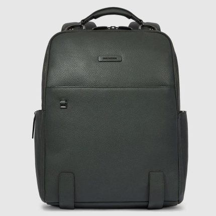 Piquadro Zaino verde in pelle porta pc 15,6" Modus