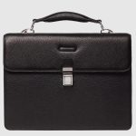 Piquadro Cartella rigida nera in pelle a due soffietti Modus