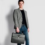 Piquadro Cartella rigida nera in pelle a due soffietti Modus