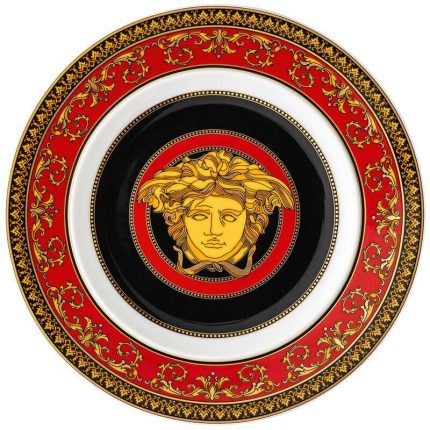 Versace piatto piano 18 cm medusa rosso
