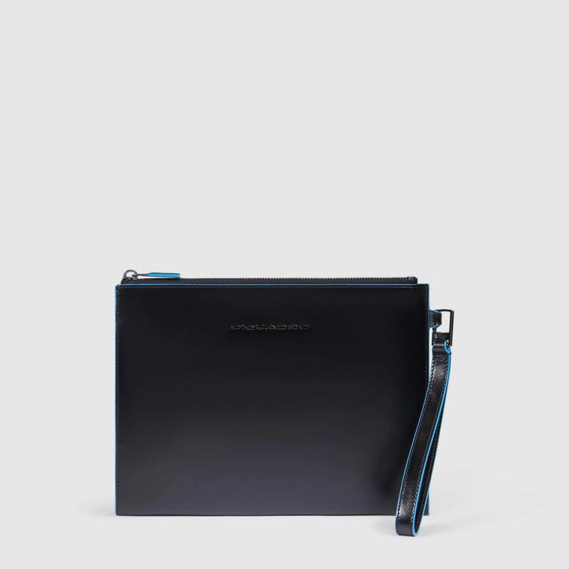 Piquadro Pochette uomo nera in pelle porta iPadni Blue Square Piquadro Pochette uomo nera in pelle porta iPadni Blue Square
