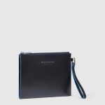 Piquadro Pochette uomo nera in pelle porta iPadni Blue Square