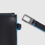 Piquadro Pochette uomo nera in pelle porta iPadni Blue Square