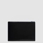 Piquadro Pochette uomo nera in pelle porta iPado 12,9" Blue Square