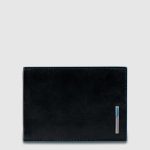 Piquadro Portafogli uomo nero in pelle con porta documenti Blue Square