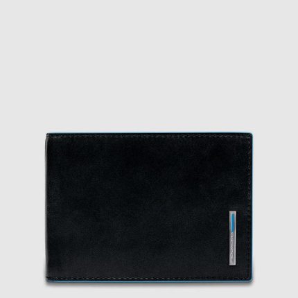 Piquadro Portafogli uomo nero in pelle con porta documenti Blue Square