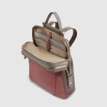 Piquadro Zaino donna arancio marrone in pelle porta pc 15,6 Circle