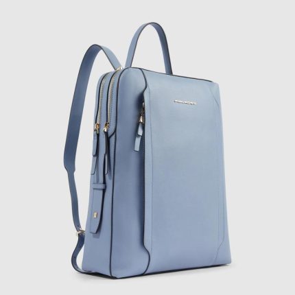 Piquadro Zaino donna celeste in pelle porta pc 15,6 Circle
