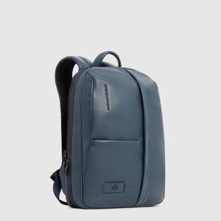 Piquadro Zaino uomo blu in pelle espandibile porta pc 14