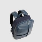 Piquadro Zaino uomo blu in pelle espandibile porta pc 14