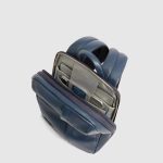 Piquadro Zaino uomo blu in pelle espandibile porta pc 14