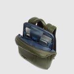 Piquadro Zaino uomo verde in pelle espandibile porta pc 14