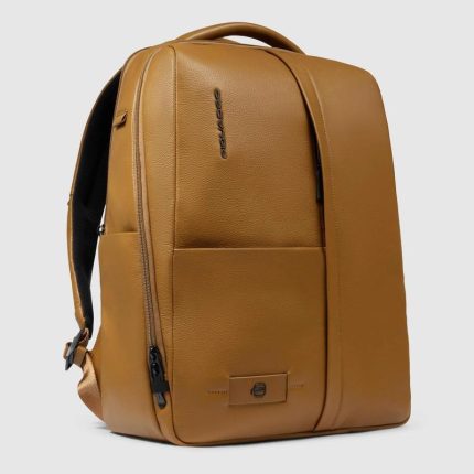Piquadro Zaino uomo color cuoio in pelle porta pc 15,6