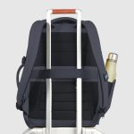 Piquadro Zaino da viaggio blu in tessuto gommato impermeabile per laptop da 15,6"