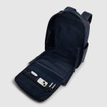 Piquadro Zaino da viaggio blu in pelle porta pc 15,6