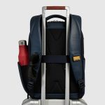 Piquadro Zaino da viaggio blu in pelle porta pc 15,6