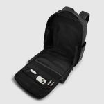 Piquadro Zaino da viaggio nero in pelle porta pc 15,6