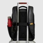 Piquadro Zaino da viaggio nero in pelle porta pc 15,6