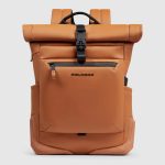 Piquadro Zaino roll-top arancio in tessuto gommato resistente all'acqua porta pc 15,6" Corner 2.0