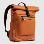 Piquadro Zaino roll-top arancio in tessuto gommato resistente all'acqua porta pc 15,6" Corner 2.0