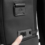 Piquadro Zaino da viaggio nero in pelle con blocco di sicurezza delle impronte digitali Modus
