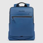 Piquadro Zaino celeste in tessuto gommato resistente all'acqua porta pc 15,6" Corner 2.0