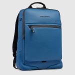 Piquadro Zaino celeste in tessuto gommato resistente all'acqua porta pc 15,6" Corner 2.0