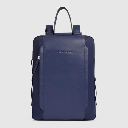 Piquadro Zaino donna blu in tessuto e pelle porta pc 14" Lyra