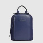 Piquadro Zaino donna blu in tessuto e pelle porta iPado 12'' Lyra