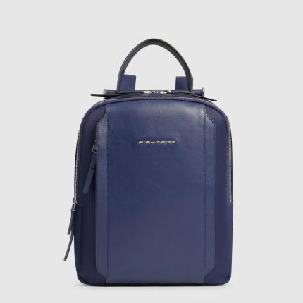 Piquadro Zaino donna blu in tessuto e pelle porta iPado 12'' Lyra
