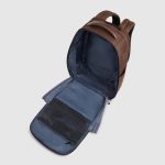 Piquadro Zaino da viaggio marrone in tessuto e pelle porta pc 14