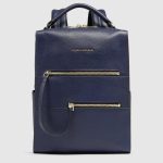 Piquadro Zaino donna blu in pelle porta pc 14"