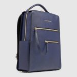 Piquadro Zaino donna blu in pelle porta pc 14"