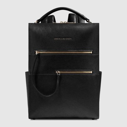 Piquadro Zaino donna nero in pelle porta pc 14"