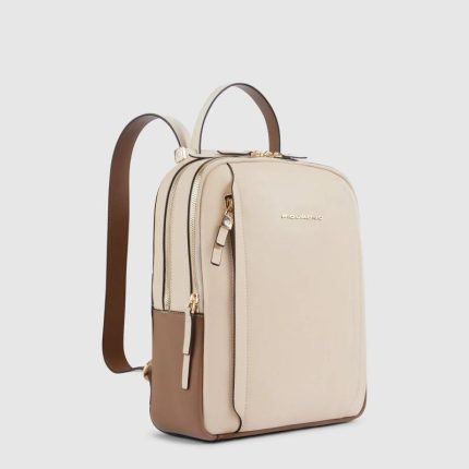 Piquadro Zaino donna in pelle beige cuoio porta iPadircle