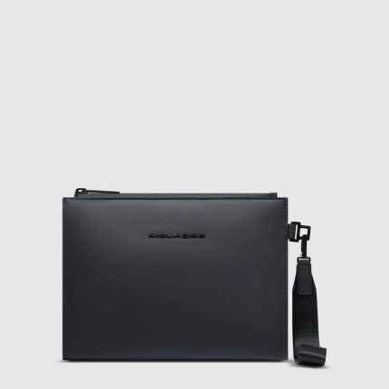 Piquadro Pochette nero in tessuto gommato resistente all'acqua Corner 2.0