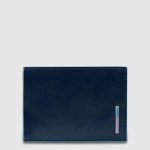 Piquadro Portafogli uomo blu in pelle con porta documenti Blue Square