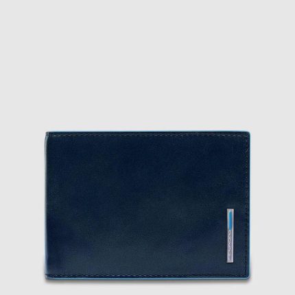 Piquadro Portafogli uomo blu in pelle con porta documenti Blue Square