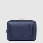Piquadro Pochette uomo blu in pelle e tessuto riciclato Lyss