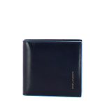 Piquadro Portafogli uomo blu in pelle con fermasoldi Blue Square