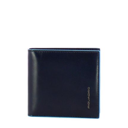 Piquadro Portafogli uomo blu in pelle con fermasoldi Blue Square