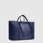 Piquadro Shopping bag blu in tessuto e pelle porta pc 15,6" pieghevole Lyra