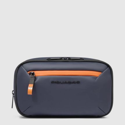 Piquadro Beauty case blu in tessuto gommato resistente allcqua Corner 2.0